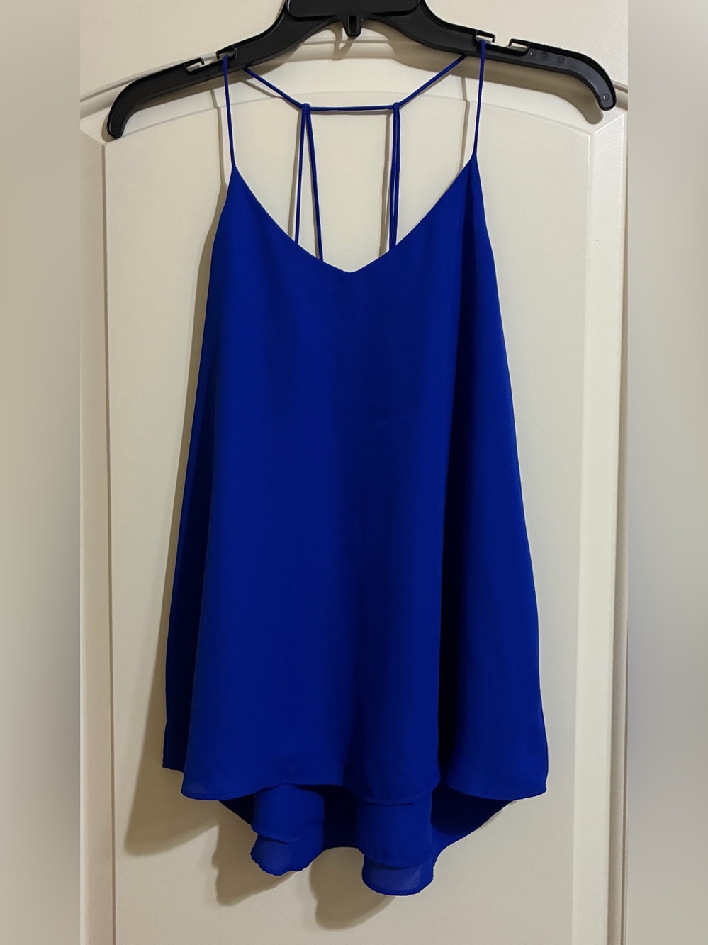Chocolate Women’s Royal Blue Spaghetti Strap Flowy Lined Tank Top Size Medium